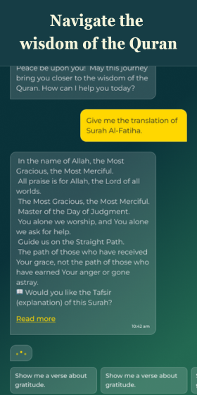 Quran Chat Chat UI Mockup